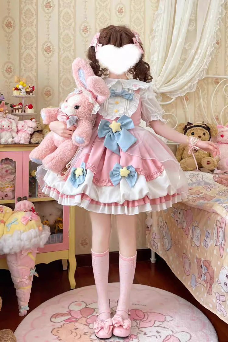 Wishing Star Bowknot JSK Dress with Bud Accents