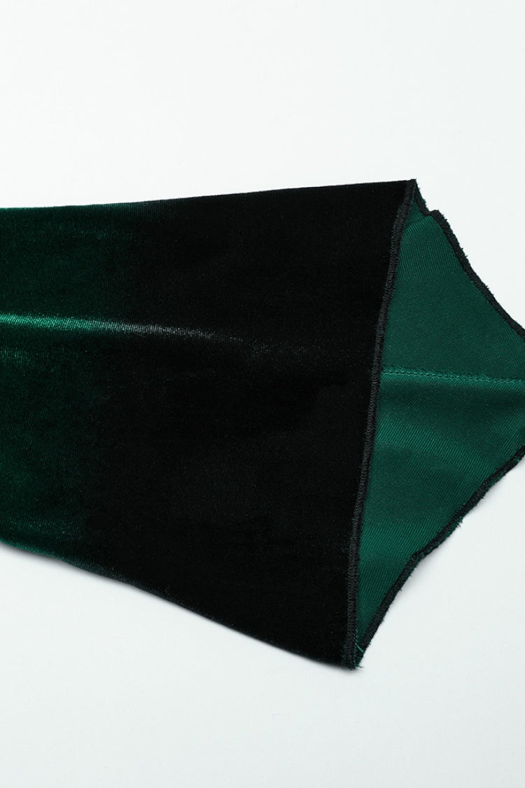 Jade Gradient Asymmetric Gothic Blouse for Women with Long Sleeves