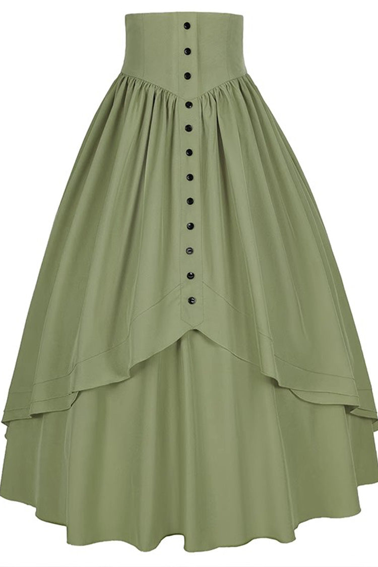 Elegant Gothic Ruffle Victorian Skirt in 8 Hues