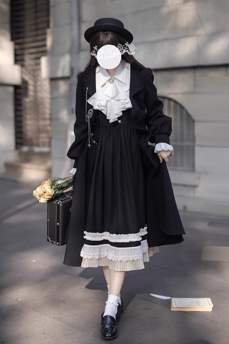 Black Bow Lace Elegant Jumper Dress - Hathaway