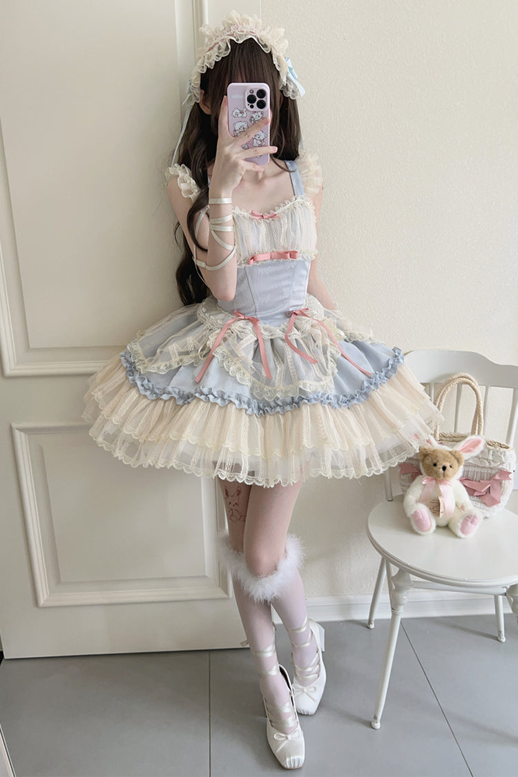Ballet Lace JSK Dress with Bowknot in 4 Colors