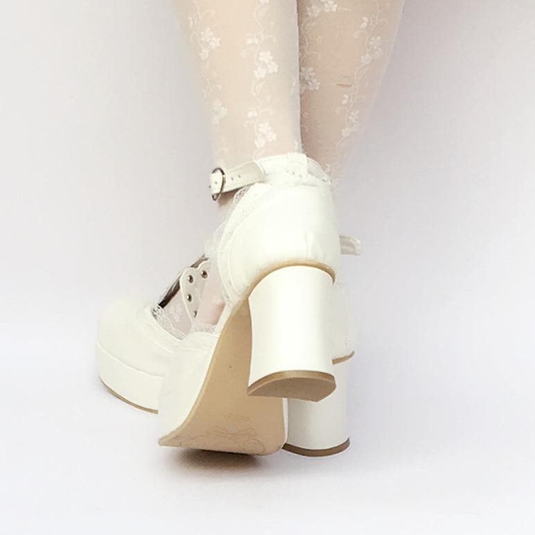 SP168283 Princess White Custom Platform Shoes Made Crown