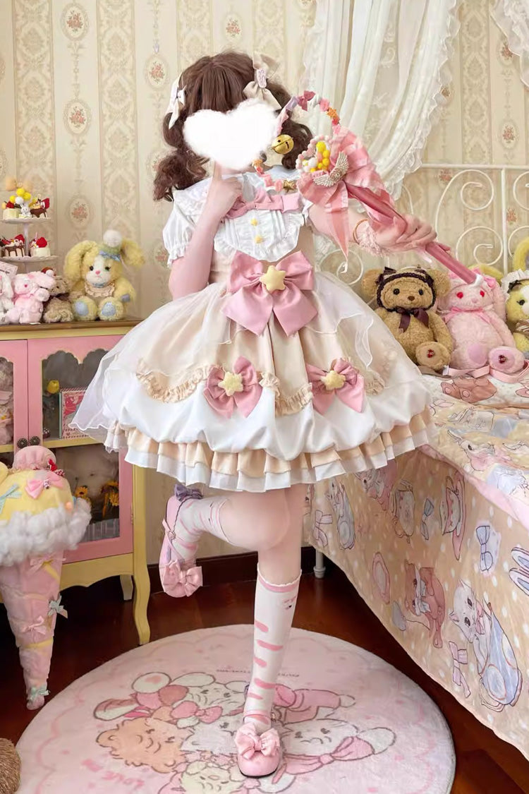 Wishing Star Bowknot JSK Dress with Bud Accents
