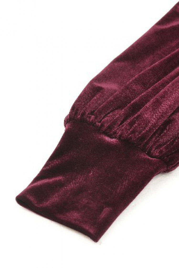 Scarlet Crochet Velvet Gothic Graduation Gown