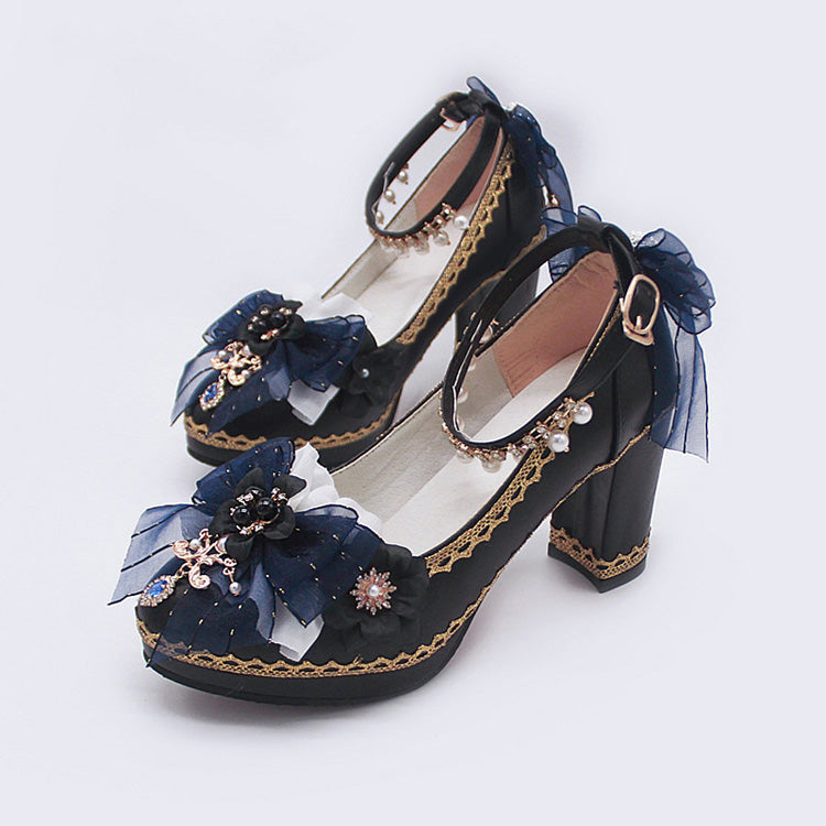 Ribbon Lace Girly Lolita High-Heels - 6 Shades
