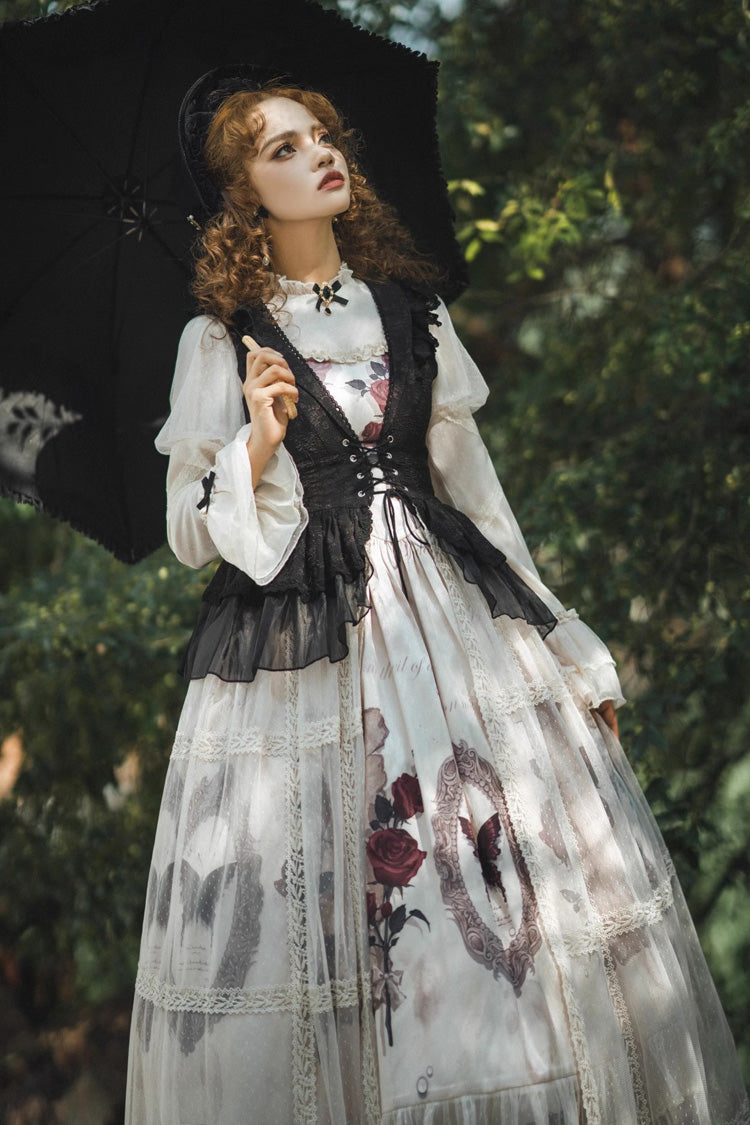 Multi-Color Printed Ruffled French Gothic Dress Set - Princess Classic