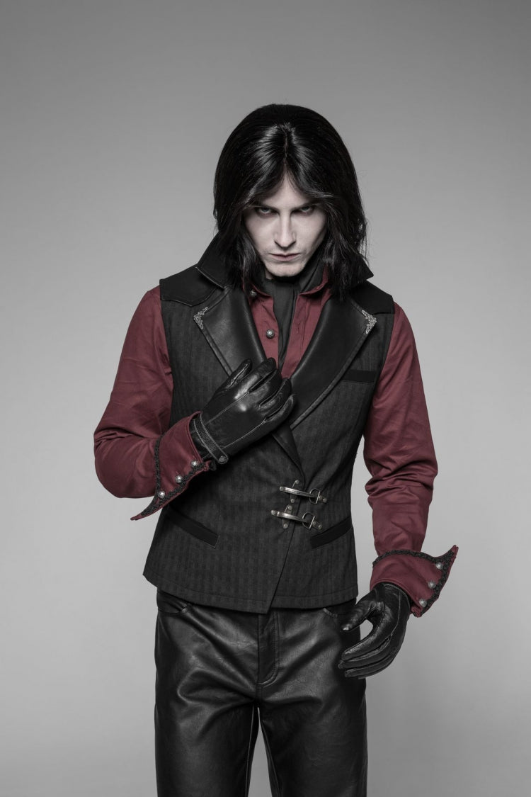 Steampunk Crossover Formal Vest with Metal Buckle