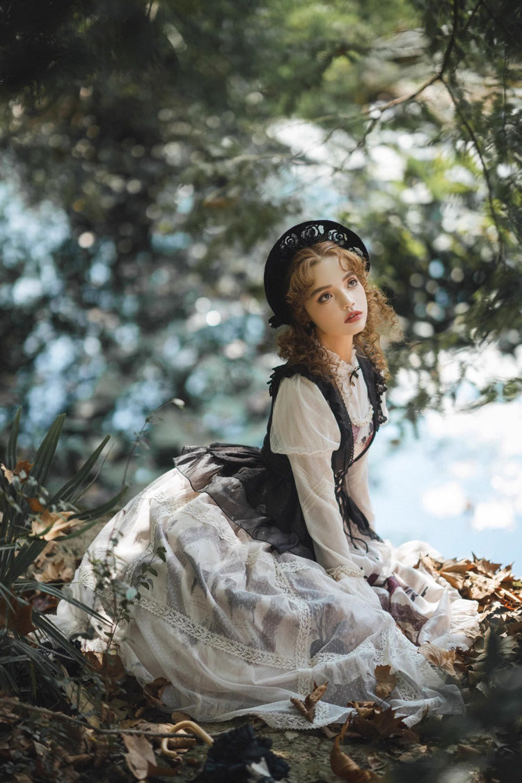 Multi-Color Printed Ruffled French Gothic Dress Set - Princess Classic