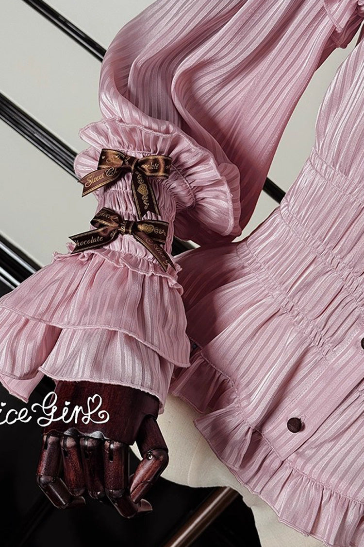 Round Collar Trumpet Sleeve Bow Sweet Lolita Blouse