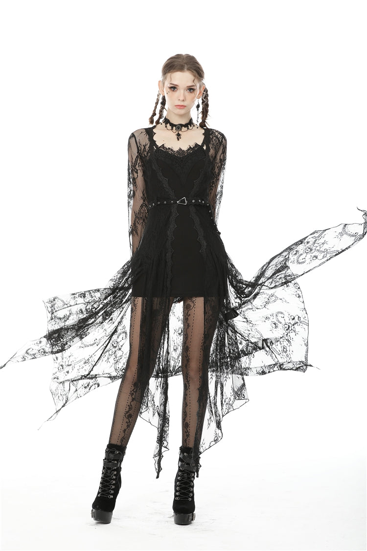 Black Lace Slim-Fit Daily Bodycon Dress