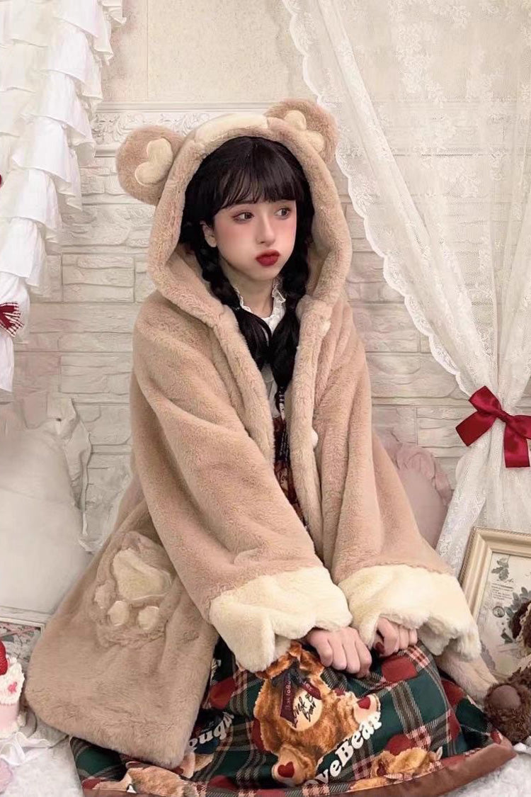Cozy Hooded Sleepy Bear Cat Sweet Lolita Winter Coat