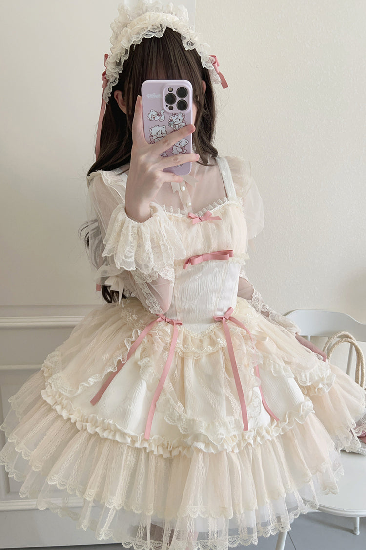 Ballet Lace JSK Dress with Bowknot in 4 Colors