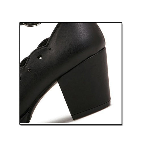 Ribbon Heart-Shaped Cutout Lolita High-Heel Pumps