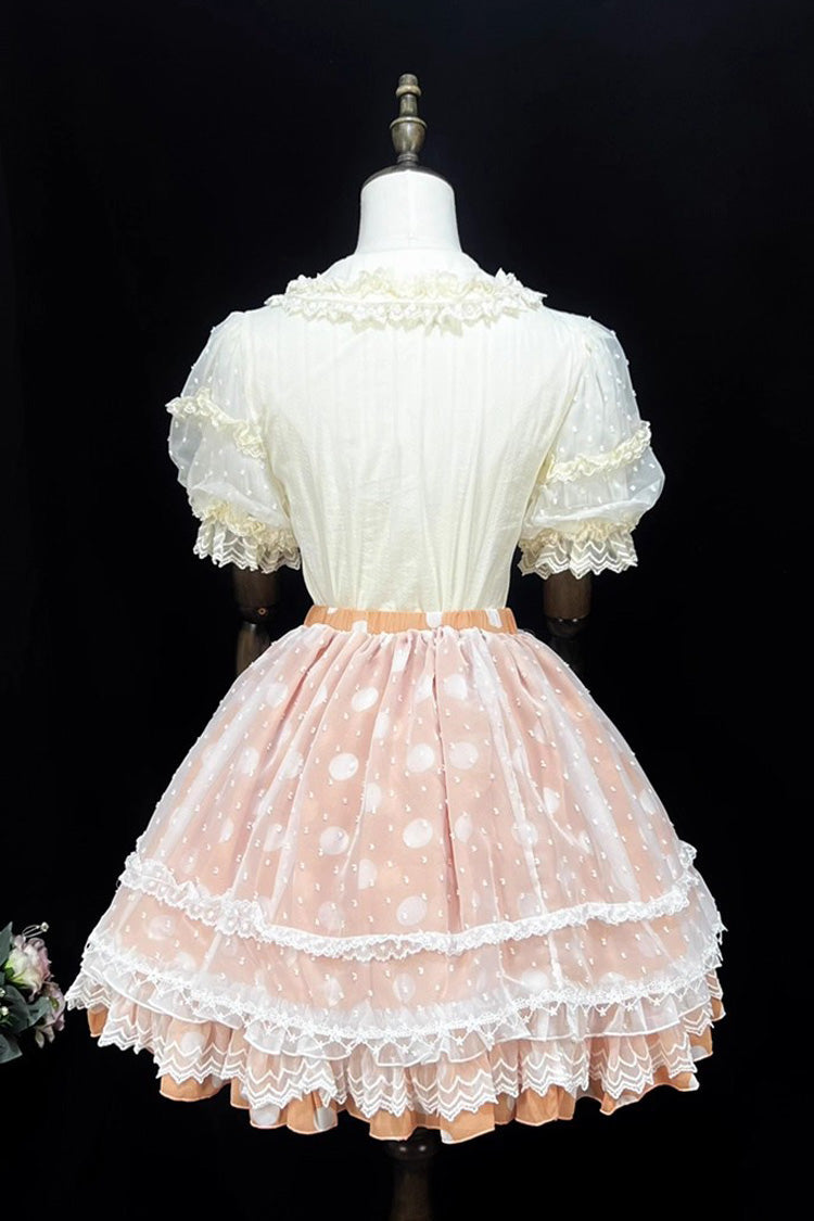 Printed Ruffled Bow Sweet Lolita Skirt