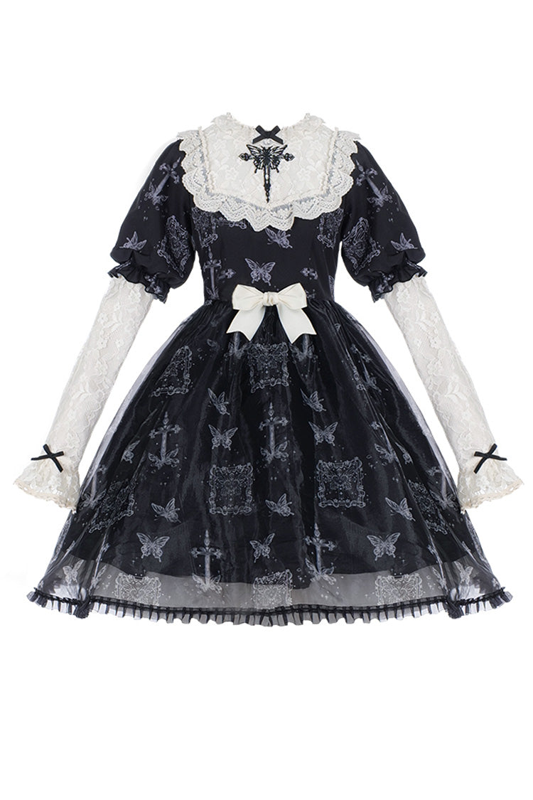 Black Embroidered Butterfly Gothic Lolita Dress
