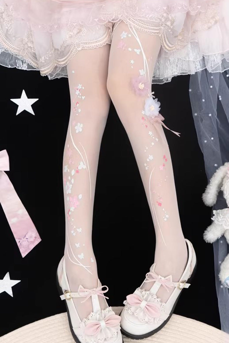 Peach Blossom Fragrance Gorgeous Chinese Style Lolita Tights