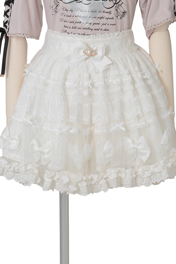 Sweet Ruffle Bow Lace Plus Size Japanese Skirt - Sweet Lolita