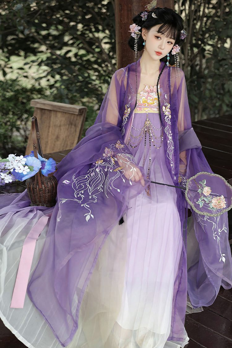 Violet Tang Dynasty Legends High Waist Printed Embroidered Hanfu Set