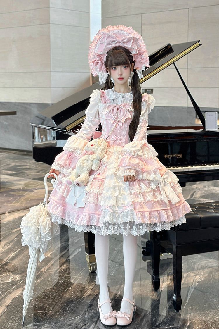 Sakura Love Gorgeous Lolita JSK with Embroidery and Jacquard Ruffles