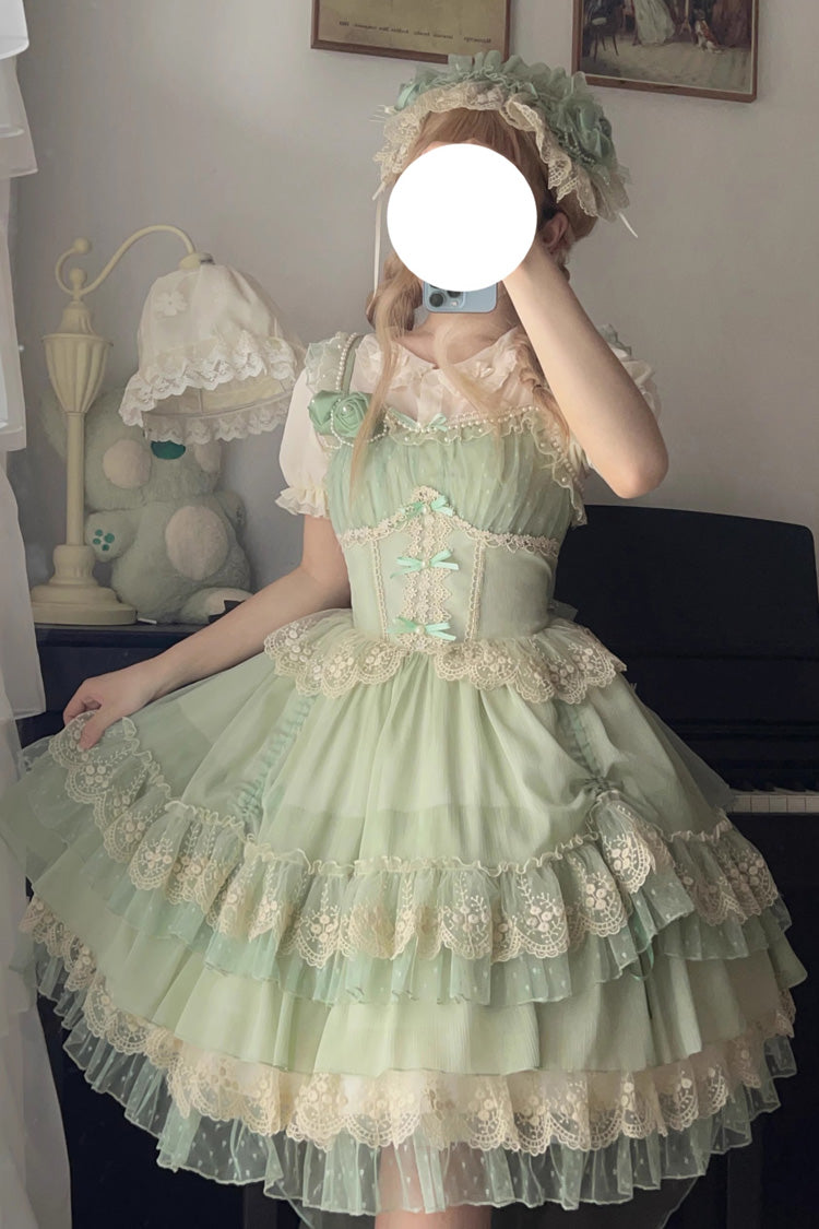 Emerald Annie's Tea Party Hanayome Ruffle Sweet Lolita JSK