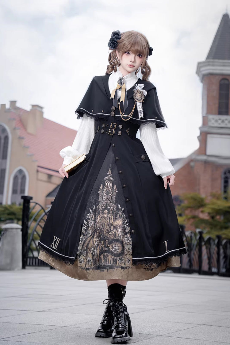 Charcoal Embroidered Long-Sleeve College Vintage 3-Piece - Dragon’s Aria
