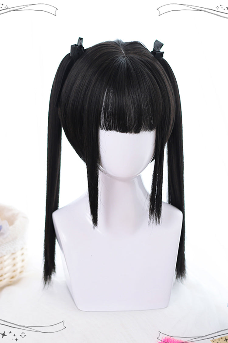 Classic Lolita Wig with Double Ponytails in Natural Black