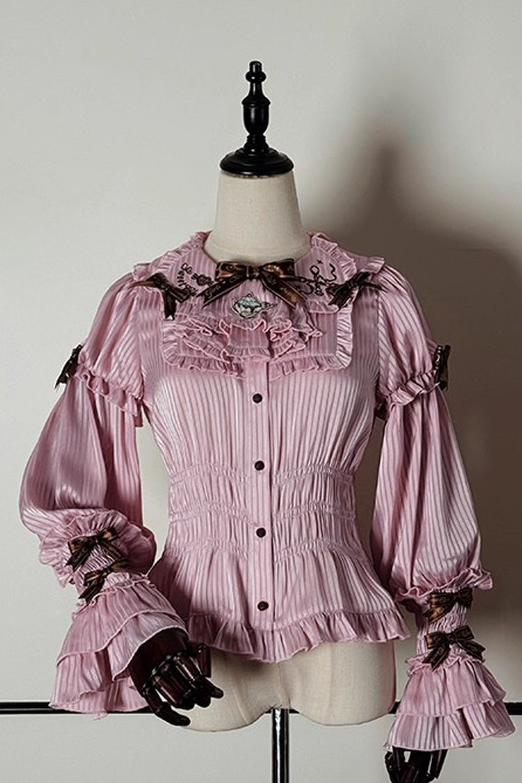 Round Collar Trumpet Sleeve Bow Sweet Lolita Blouse