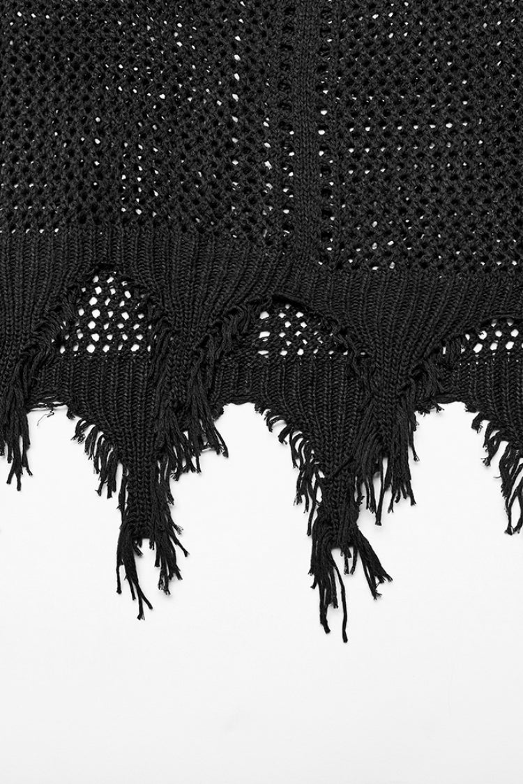 Plunging Mesh Gothic Dress with V-Neck and Sleeveless Cut