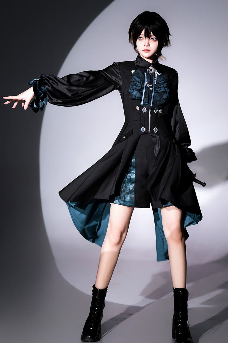 Ebony Long-Sleeve Gothic Ouji 4-Piece Ensemble - Deep Music