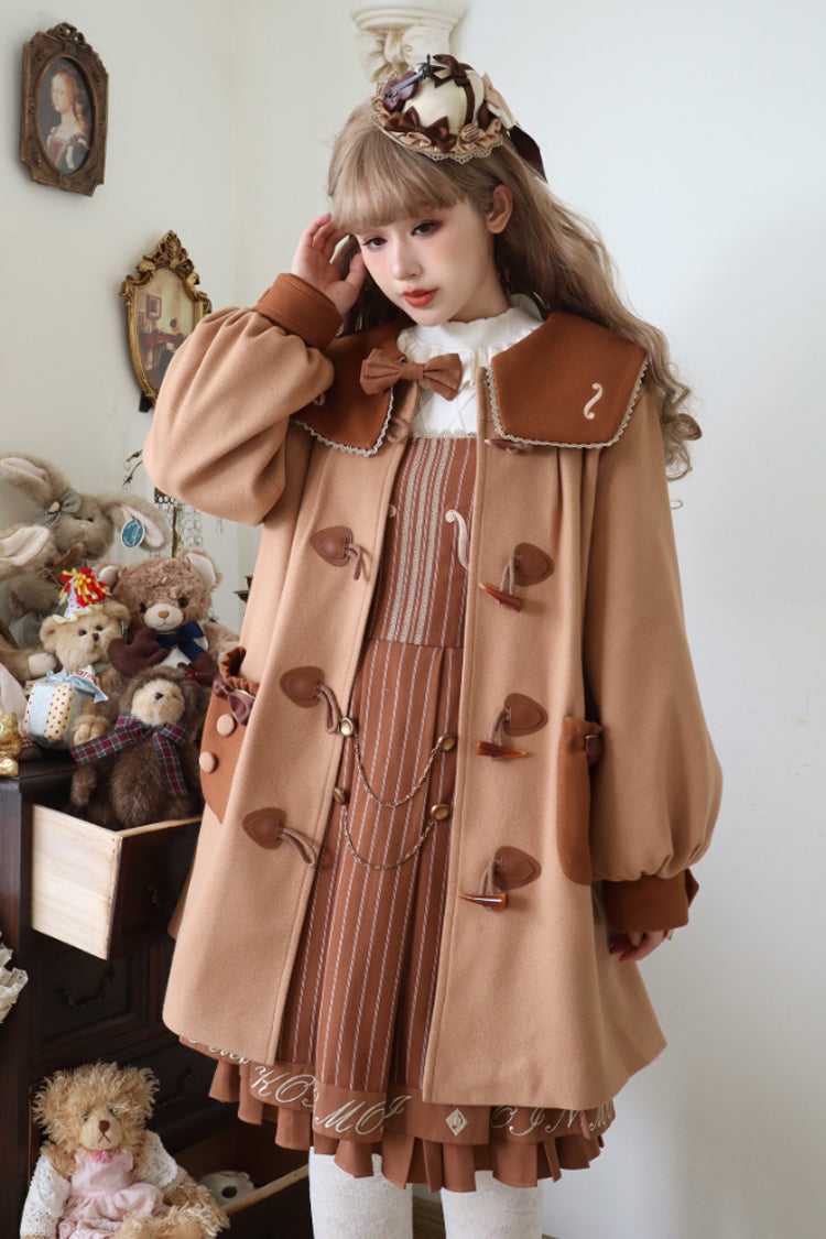 Violin Embroidery Horn Button Sweet College Lolita Coat