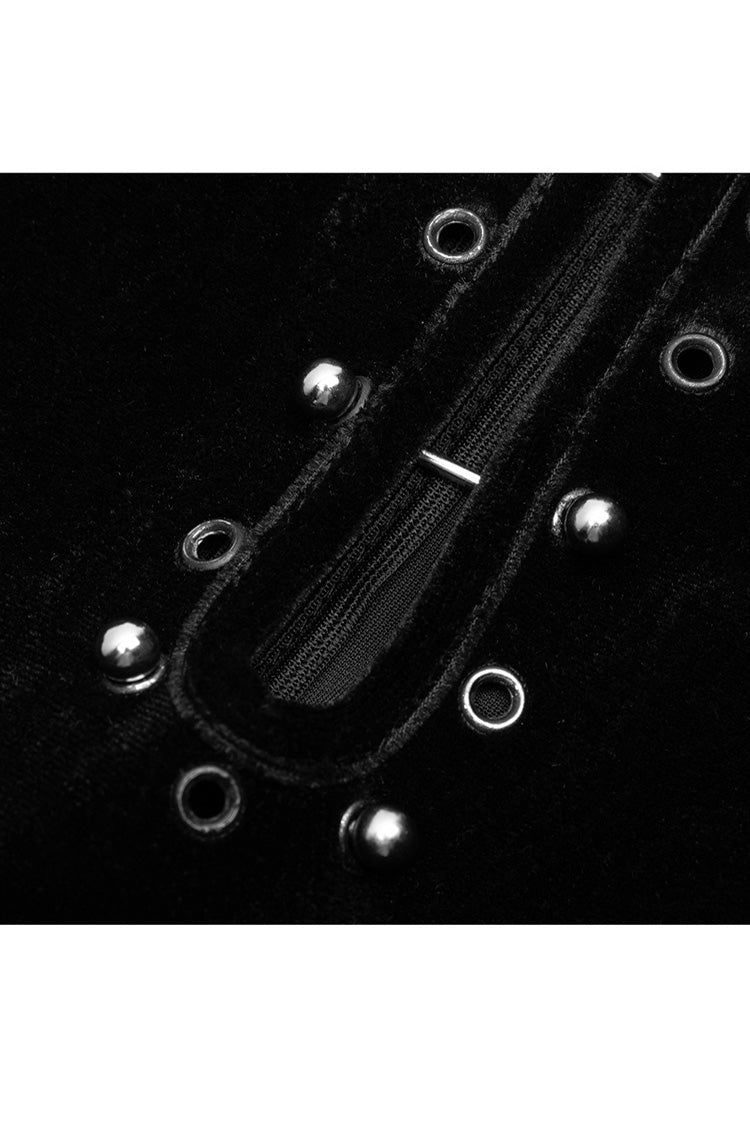 Velvet Mesh Stitching Elastic Gothic Dress