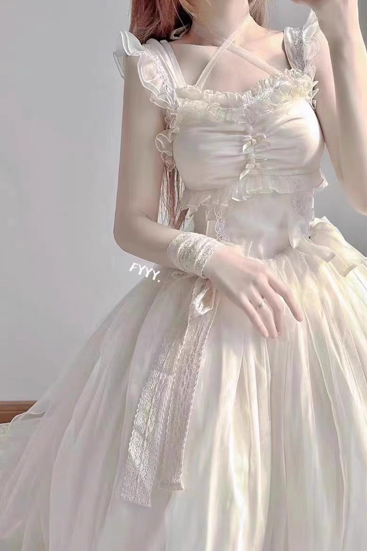 Spring Confession Ruffle Bow Mesh Sweet Lolita Jumper Dress 2 Colors