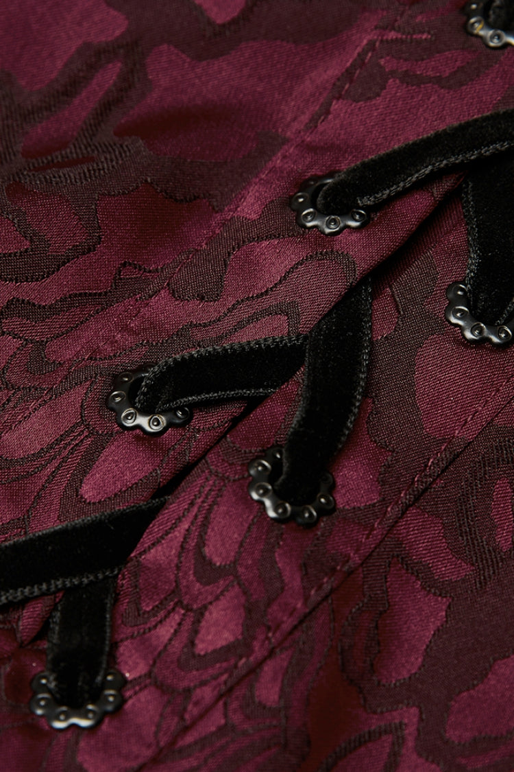 Gothic Men's Shirt with Eyelets and Metal Cuffs