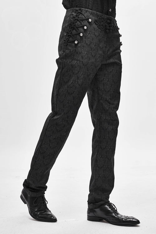 Elegant Fancy Gothic Trousers with Pattern for Men