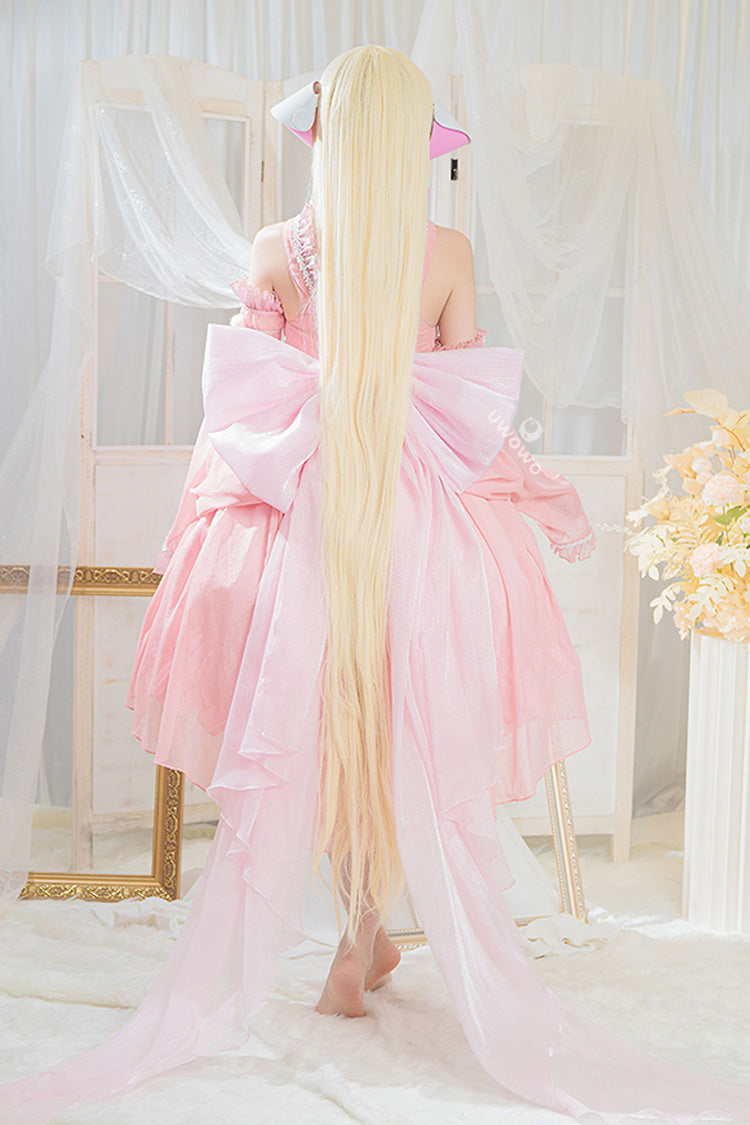 Pink Angel Bow Lace Princess Lolita Jumper Dress