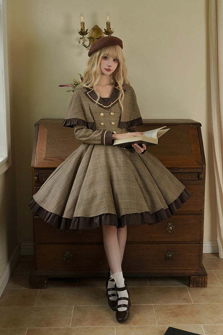 Baker Street Stories Stripe Print Ruffle Two-Piece British College Classic