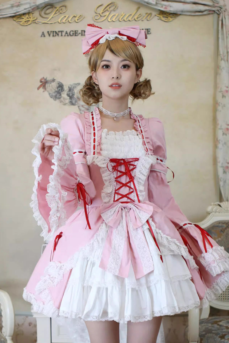 Sweet Lolita Dress with Multi-Layered Ruffle Cardigan - Miss Rella, 9 Colors