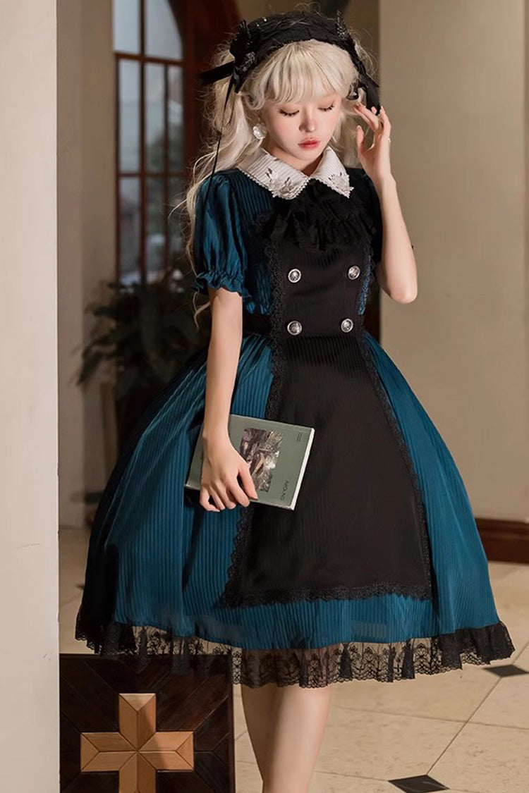 Emerald Deacon Apron Detachable Short-Sleeve Gothic Lolita Dress