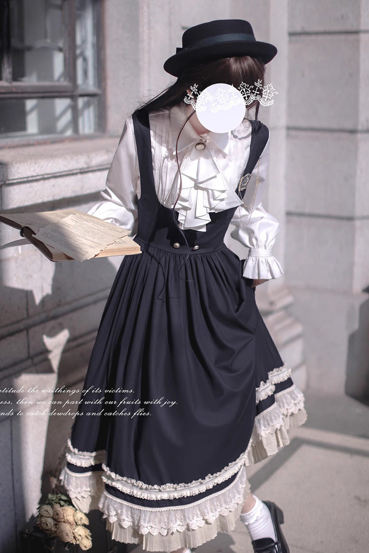 Black Bow Lace Elegant Jumper Dress - Hathaway