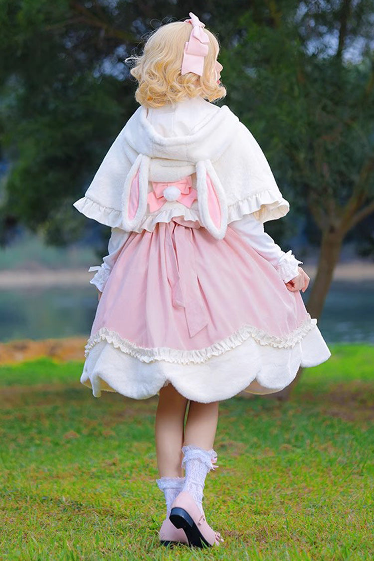 Pink Deer-Print Embroidered JSK for Autumn Winter