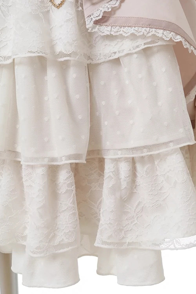 Rose High-Waist Layered Lace Jirai Kei Skirt