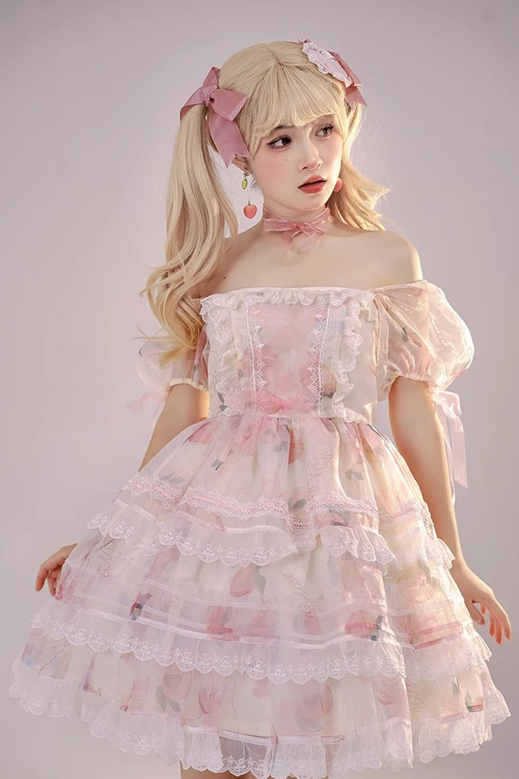 Blush Organza A-Line JSK with Peaches
