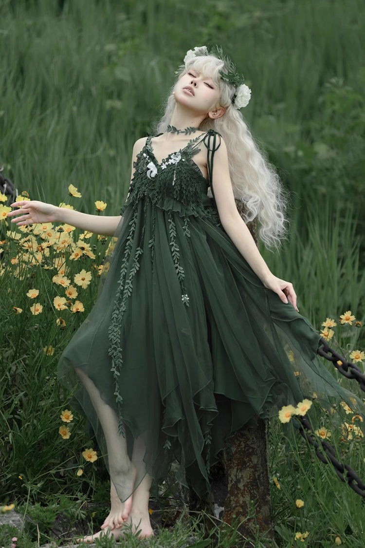 Emerald Forest Asymmetric Hem Sweet Chinese Jumper