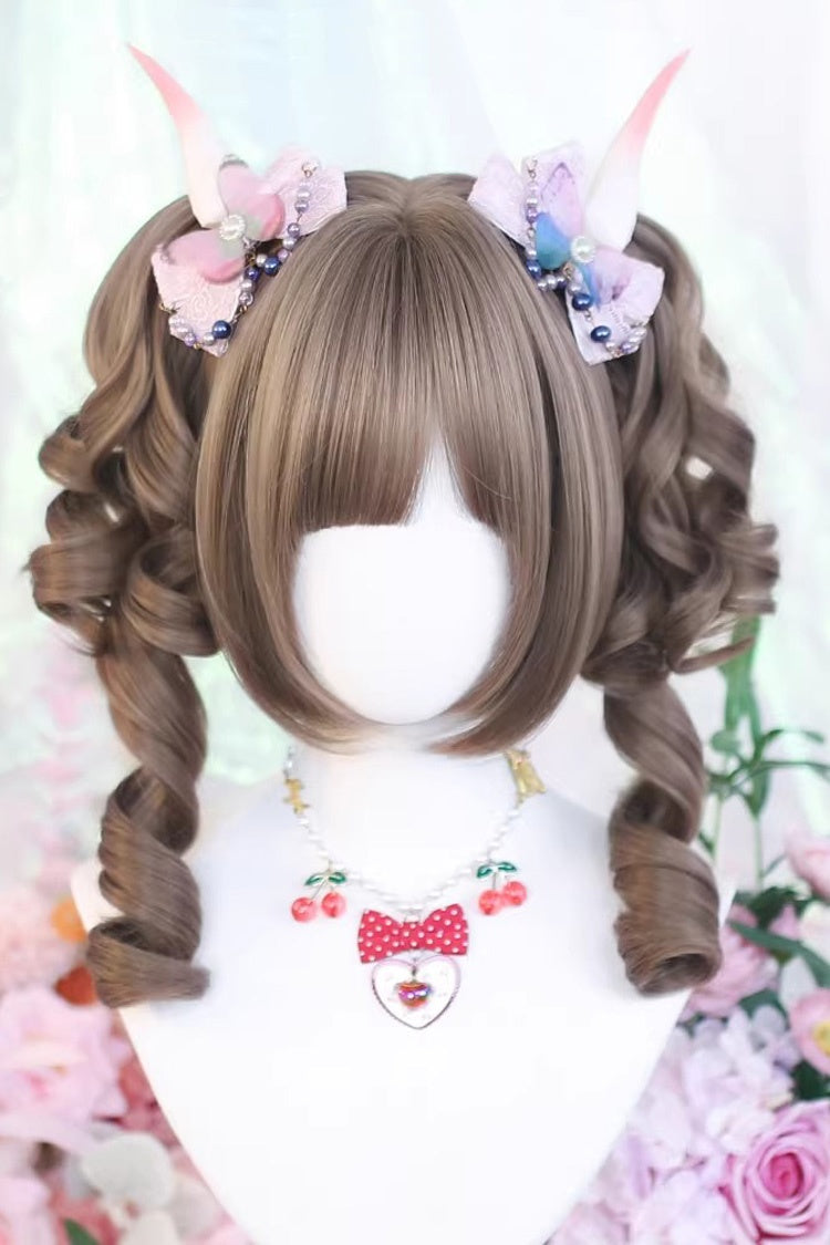 Sweet Lolita Wig Set with Roman Ringlet and Twin Pigtails