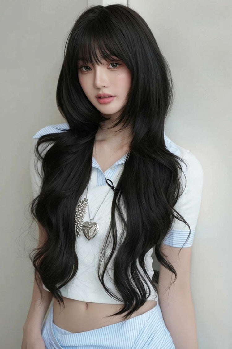 Blackish Brown Effortless Fluffy Layered Sweet Lolita Long Loose Big Wave Wig