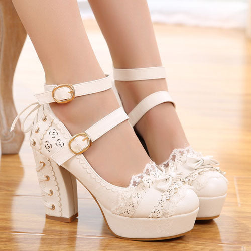 Princess Bow Lace Ballet Flats - Cute Lolita Footwear