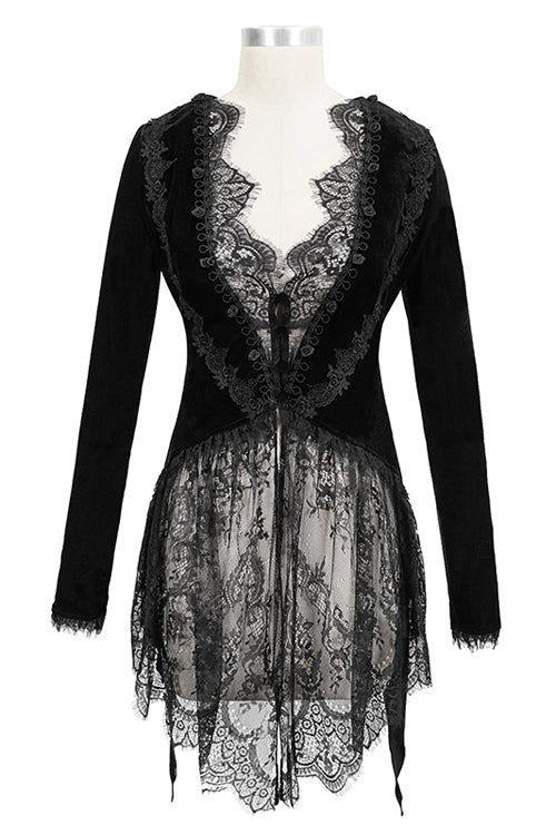 Knitted Mini Jacket Dress - Black