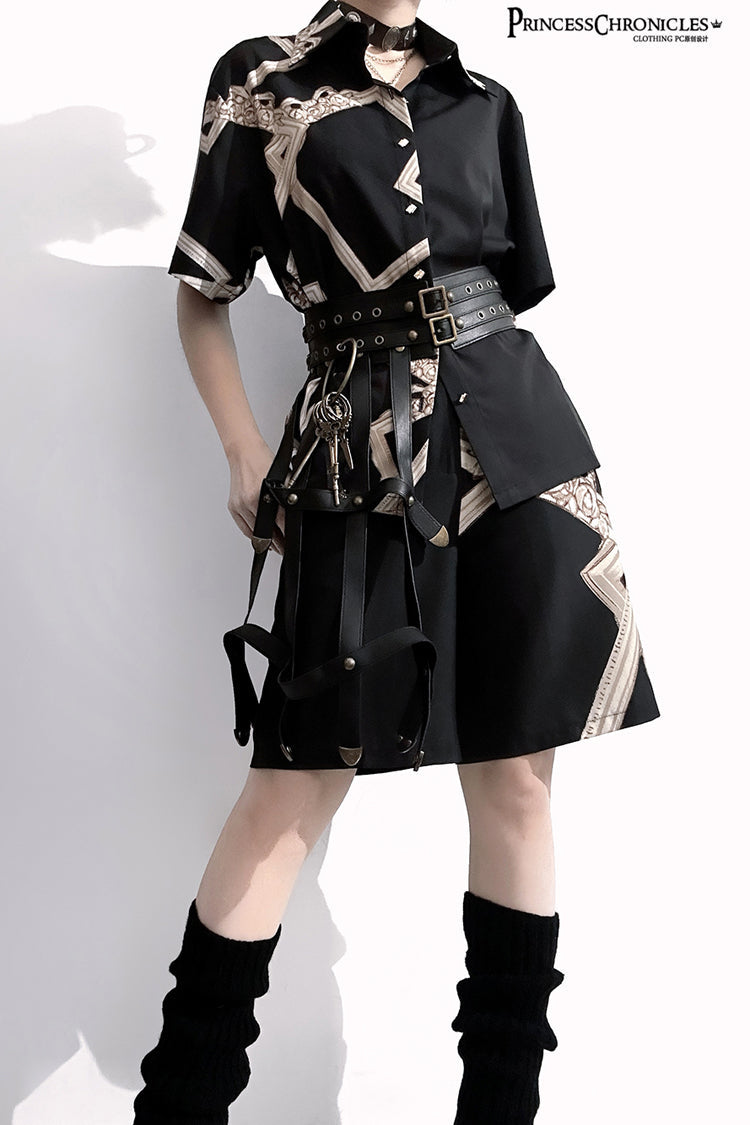 Ebony Ouji Prince Blouse with Print - Dream Void Mirror