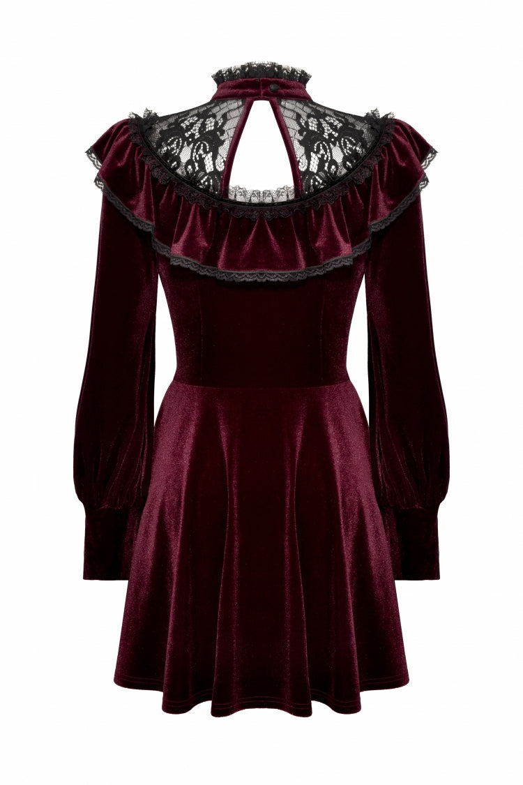 Scarlet Crochet Velvet Gothic Graduation Gown