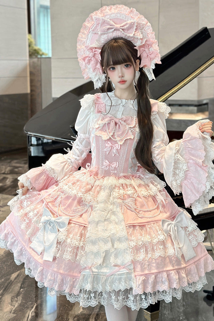 Sakura Love Gorgeous Lolita JSK with Embroidery and Jacquard Ruffles
